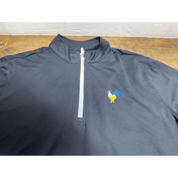 Waggle Golf Half Zip Pullover Mens XL Black Performance Stretch Rooster - Picture 3 of 12